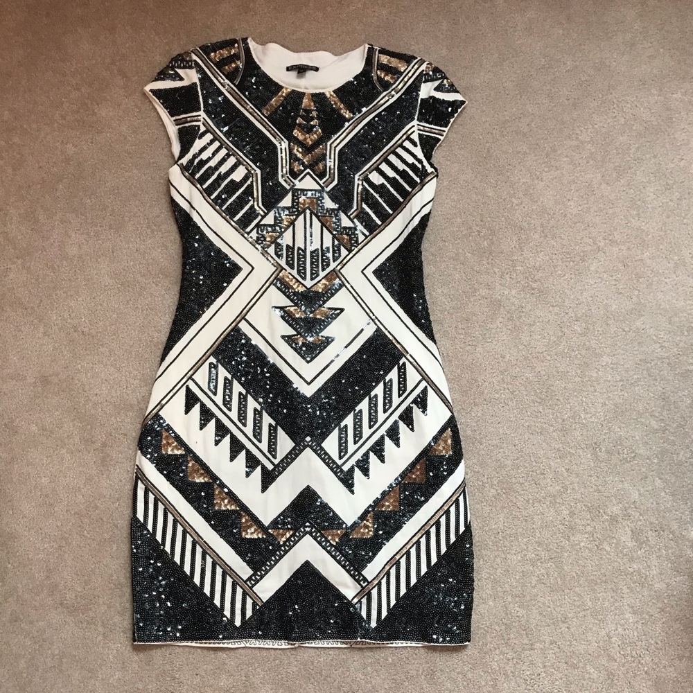 Sequin black and gold party dress
